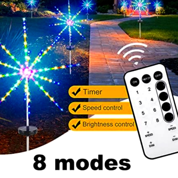 Best Solar Lights EVER ~ Bursting star firework!!! New in box~ - Picture 2 of 4